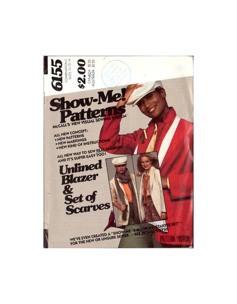 McCall's 6155 Sewing Pattern Women's Blazer Size 10-12-14 Uncut Factory Folded