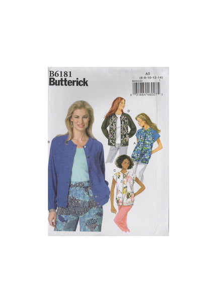 Butterick 6181 Sewing Pattern, Women's Jacket, Size 6-14, Uncut, Factory Folded