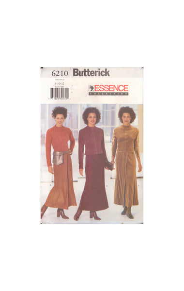 Butterick 6210 Sewing Pattern, Top, Skirt and Bag, Size 8-10-12, Uncut, Factory Folded