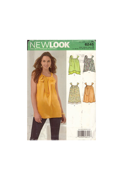 New Look 6245 Sewing Pattern, Women's Tops, Size XS-XL, Uncut, Factory Folded