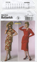 Butterick 6266 Retro 40s Dress with Front Peplum, Uncut, Factory Folded, Sewing Pattern Size 14-22