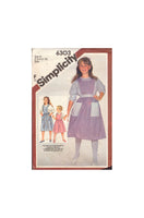 Simplicity 6303 Sewing Pattern, Girls' Jumper and Back-Button Blouse,  Size 7-8-10, Cut, Complete