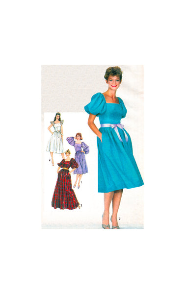 Simplicity 6374 Fit and Flare Dress in Two Lengths with Sleeve Variations, Uncut, Factory Folded Sewing Pattern Size 12