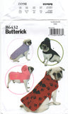 Butterick 6432 Dog Coats with Optional Hood with Pompoms Uncut, Factory Folded Sewing Pattern