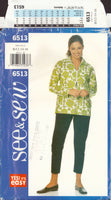 See and Sew 6513 Sewing Pattern, Misses' Jacket, Top & Pants, Size 12-14-16, Uncut, Factory Folded