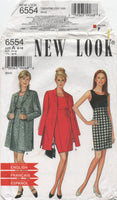 New Look 6554 Sheath Dress and Jacket, Uncut, Factory Folded, Sewing Pattern Size 8-18