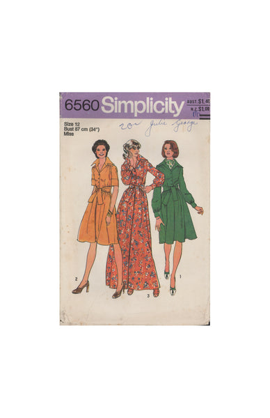 Simplicity 6560 Dress in Two Lengths Size 12, Cut, Complete