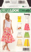 New Look 6569 Sewing Pattern, Top and Skirts, Size 8-18, Uncut, Factory Folded