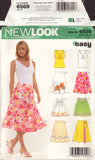 New Look 6569 Sewing Pattern, Top and Skirts, Size 8-18, Uncut, Factory Folded