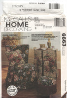 McCall's 6663 Chair, Pillows, Loveseat, Footstool and Table Covers, Uncut, Factory Folded Sewing Pattern