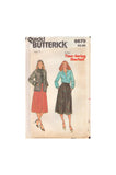 Butterick 6670 Sewing Pattern, 1980s, Junior Jacket, Skirt, Blouse, Size 6, Uncut, Factory Folded