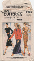 Butterick 6685 Retro 80s Nicole Miller Jacket and V-Back Dress, Cut/Complete or  Uncut, Factory Folded, Sewing Pattern Various Sizes