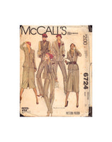 McCall's 6724 Sewing Pattern, Jacket, Vest, Skirt and Pants, Size 14, PARTIALLY CUT, COMPLETE