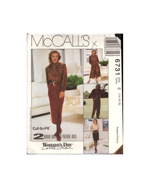 McCall's 6731 Sewing Pattern Skirt Size 14-16-18 Uncut Factory Folded