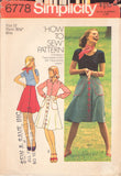 Simplicity 6778 Sewing Pattern, Front-Button Skirt, Size 12, Cut, Complete