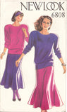 New Look 6808 Sewing Pattern, Top and Skirt, Size 8-18, Uncut, Factory Folded