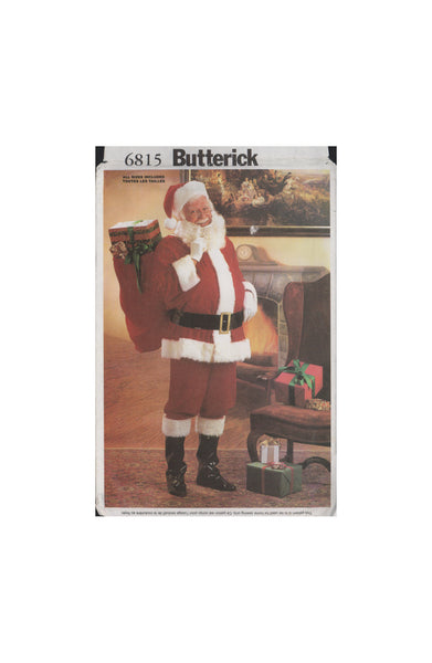 Butterick 6815 Sewing Pattern, Santa's Jacket, Pants, Hat, Belt, Boots and Bag, Size S-M, CUT, COMPLETE