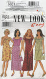 New Look 6831 Peasant Style Dress or Top and Skirt, Uncut, Factory Folded, Sewing Pattern Size 8-18