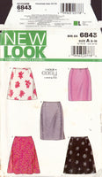 New Look 6843 Sewing Pattern, Skirts, Size 8-18, Uncut, Factory Folded