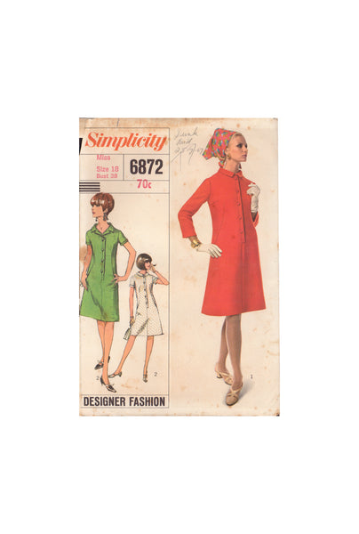 Simplicity 6872 Sewing Pattern, Dress, Size 18, Cut, Complete