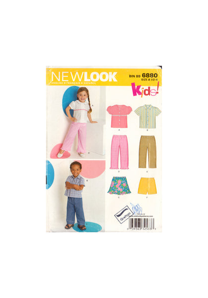 New Look 6880 Sewing Pattern, Toddler's Top, Pants, Skirt and Shorts, Size 1/2-4, Partially Cut or Uncut