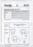 Burda 6910 Close Fitting T-Shirt or Dress with Ruched Sides, Uncut, Factory Folded, Sewing Pattern Size 8-20