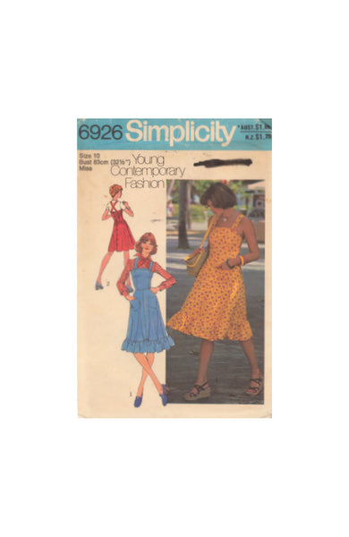 Simplicity 6926 Sewing Pattern, Dress or Jumper, Size 10, Cut, Complete