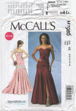 McCall's 7050 Lined, Princess Seam, Drop Waist Evening Dress with Flared Skirt, Uncut, Factory Folded, Sewing Pattern Multi Plus Size 14-22