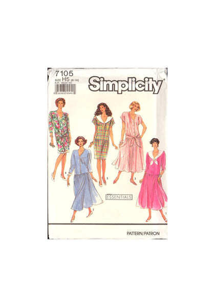 Simplicity 7105 Sewing Pattern Dress Skirt Size 6-14 Uncut Factory Folded