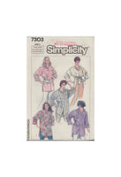 Simplicity 7303 Sewing Pattern, Shirts, Size Sm-Md, Cut, Complete