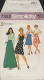 Simplicity 7352 Sewing Pattern, Set of Wrap Skirts, Size 12, Partially Cut, Complete