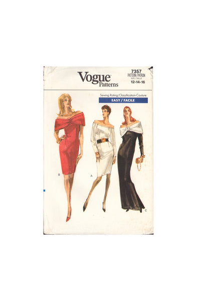 Vogue 7357 Sewing Pattern, Dress, Size 6-8-10, Cut, Complete OR Size 12-14-16, Cut, Complete