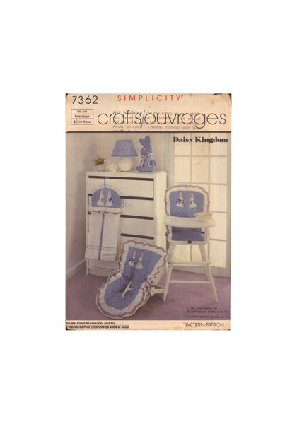 Simplicity 7362 Sewing Pattern, Babies' Room Accessories and Toy, One Size, Uncut, Factory Folded