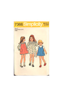 Simplicity 7366 Girls' Dress and Pullover Jumper, Sewing Pattern, Size 3, Neatly Cut, Complete