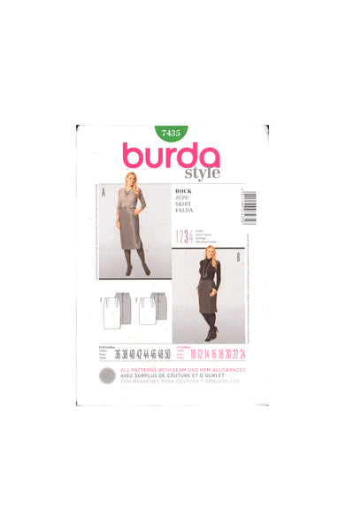 Burda 7435 Sewing Pattern Skirt Size 10-24 Uncut Factory Folded