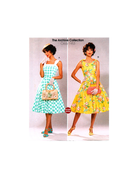 McCall's 7599 Vintage 50s Fit and Flare Dress and Petticoat, Uncut, Factory Folded, Sewing Pattern Size 6-14