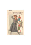 Simplicity 7601 Sewing Pattern, 2-Lengths Skirt, Shirt and Lined Vest, Size 6-8, Partially Cut, Complete