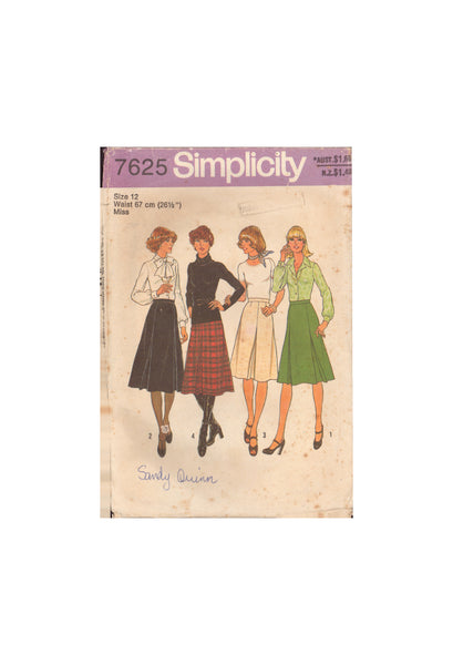 Simplicity 7625 Sewing Pattern, Skirts in Two Lengths, Size 12, Cut, Complete