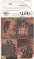 Vogue 7653 Garment Bag and Handbags in Three Styles, Uncut, Factory Folded Sewing Pattern