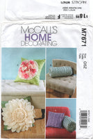 McCall's 7671 Decorative Pillows, Uncut, Factory Folded Sewing Pattern