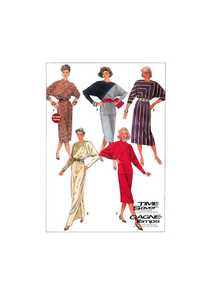 Simplicity 7692 Retro 80s Asymmetrical One or Two Piece Dress, Uncut, Factory Folded, Sewing Pattern Size 10-14