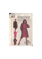 Simplicity 7715 Sewing Pattern, Dress, Top, Skirt and Coat or Jacket, Size 6-8-10