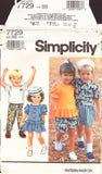 Simplicity 7729 Sewing Pattern, Toddlers' Pants or Shorts, Skirt, Top and Hat, Size 2-4, Uncut, Factory Folded