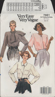 Vogue 7861 Sewing Pattern, Blouse, Size 6-8-10, Cut, Complete