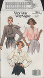 Vogue 7861 Sewing Pattern, Blouse, Size 6-8-10, Cut, Complete