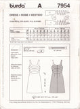 Burda 7954 Sewing Pattern, Dress, Size 6-16, Uncut, Factory Folded