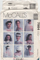 McCall's 7984 Bridal Veils, Headpieces and Hats, Uncut, Factory Folded Sewing Pattern