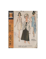 McCall's 8036 Sewing Pattern, Women's and Junior Dress and Jacket Ensemble, Size 12, Partially Cut, Complete