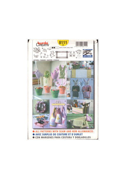 Burda 811 Easter Items: Cushion, Basket, Bib and More Sewing Pattern Uncut Factory Folded