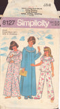 Simplicity 8127 Sewing Pattern, Girl's Nightgown, Robe, Size Small, Uncut, Factory Folded